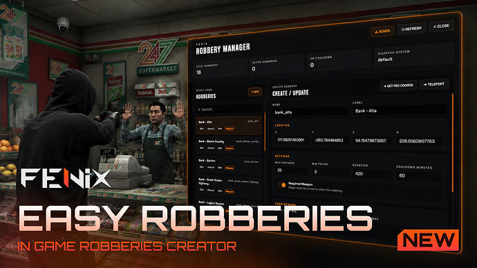 [FREE] Easy robbery creator for ESX/QB/QBOX
