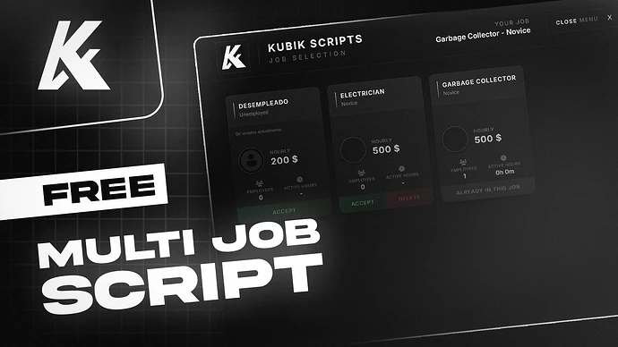 [FREE] Kubik MultiJob | Multi Job System | Duty System - FiveM Releases ...