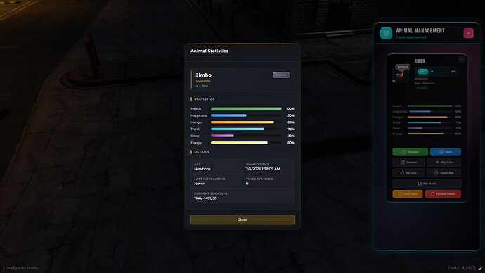 Life Creator v2.0 [ESX/QB/QBOX] Advanced Pet & Animal Management System for FiveM thumbnail 5