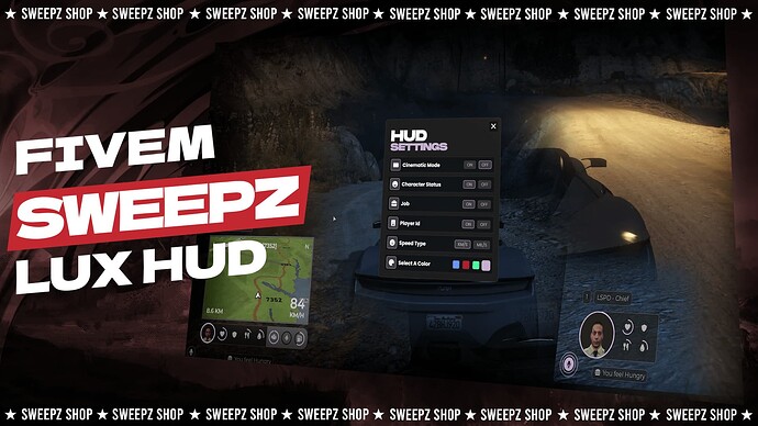 Fivem Hud Script | Sweepz Lux Hud Thumbnail