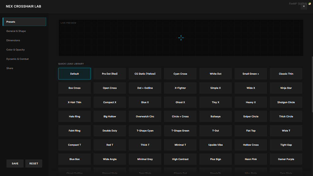 [FREE] Nex Crosshair | Advanced FiveM Crosshair System | 100 Presets-FiveM插件网