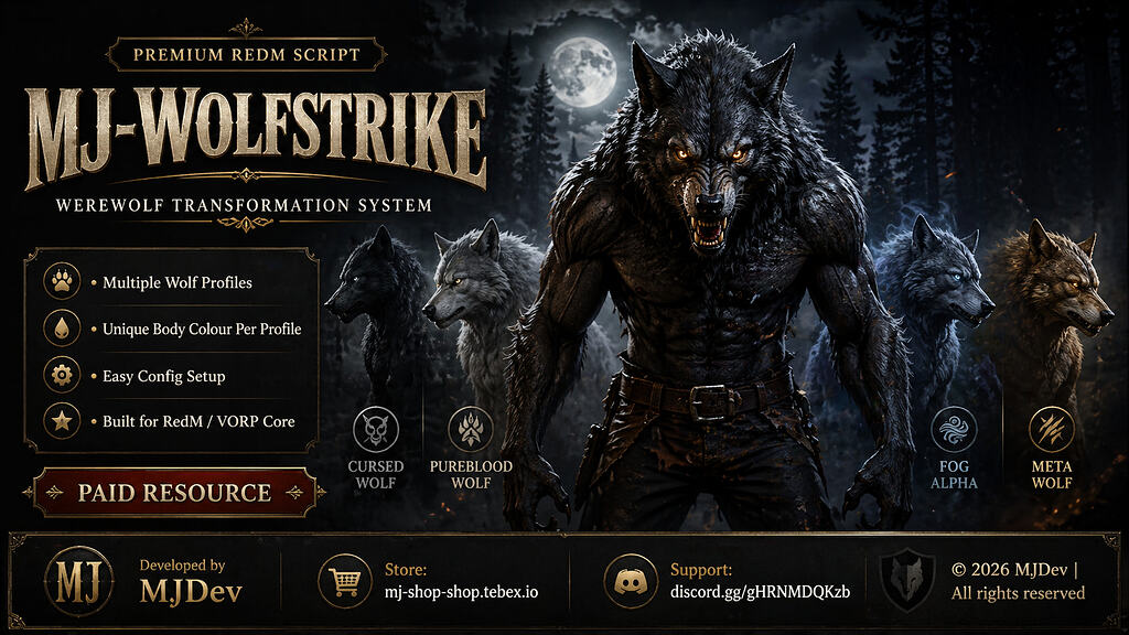[PAID] MJ-Wolfstrike - Werewolf Transformation System - RedM Releases ...