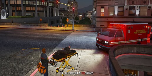 Advanced mode player transport to hospital