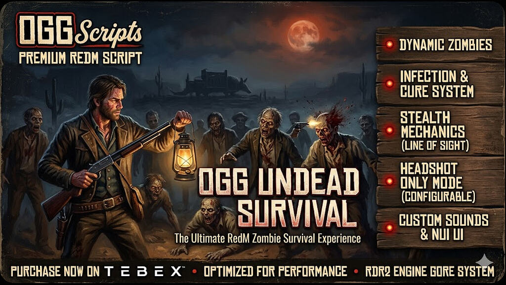 [Paid][RedM] OGG Undead Survival | Advanced Zombie Framework & Stealth ...