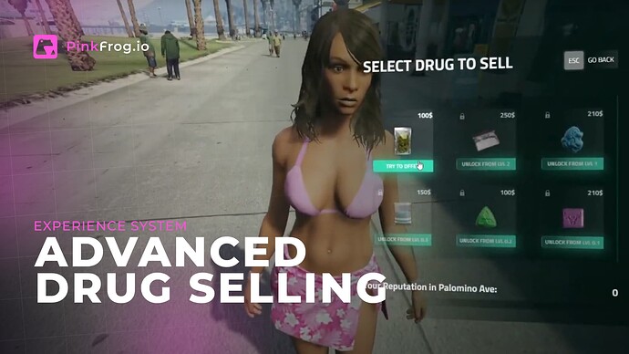 [PAID] [ESX/QB] PinkFrog advanced drug selling, experience per street boost money (ox-target/qb-target, UI) Thumbnail