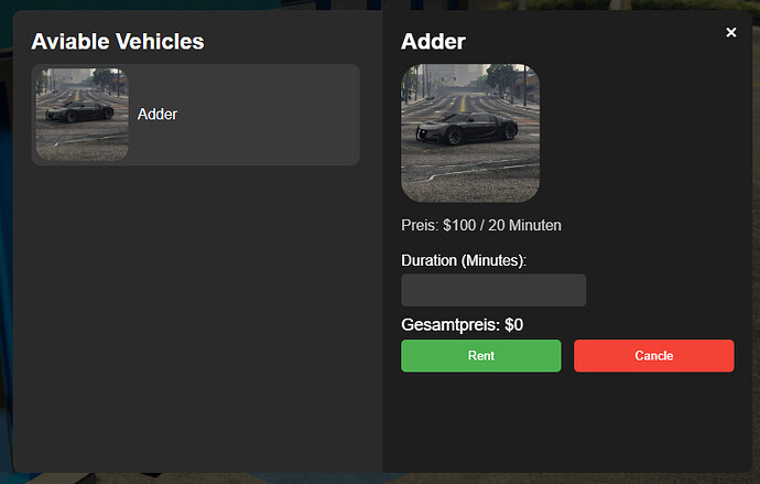 [ESX] Vehicle Rental Script - FiveM Releases - Cfx Forum