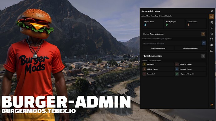 Admin Menu | BURGERMODS.COM | Fivem Script | QB QBOX ESX Thumbnail