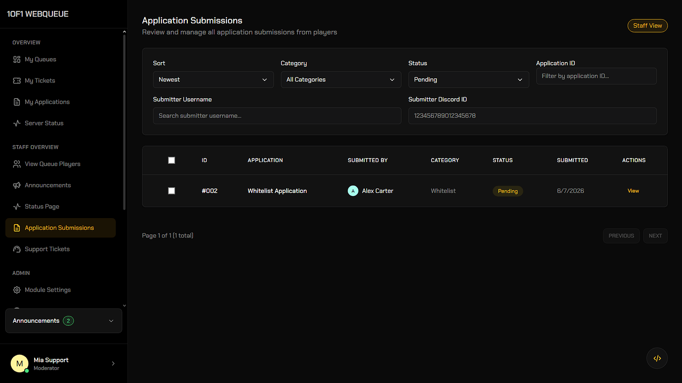 Website Queue with Apps & Tickets - FiveM Releases - Cfx Forum