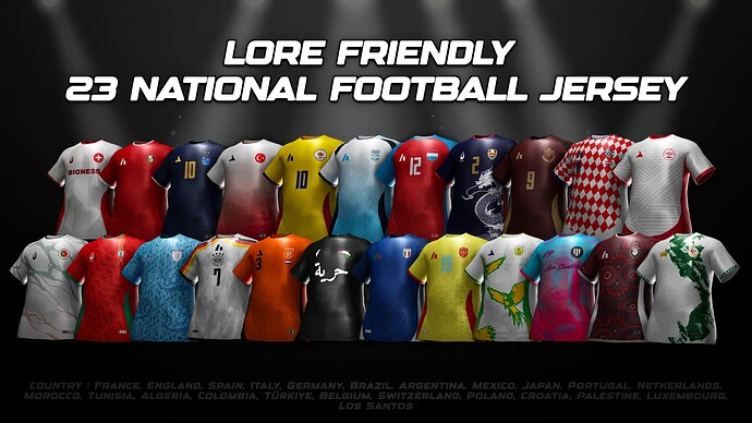 Lore friendly 23 national football jersey collection Thumbnail