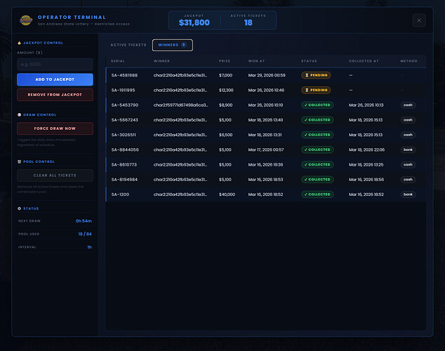 [ESX/QB/QBOX/CUSTOM] Lottery System | Tickets, Jackpot & Admin Tools 6