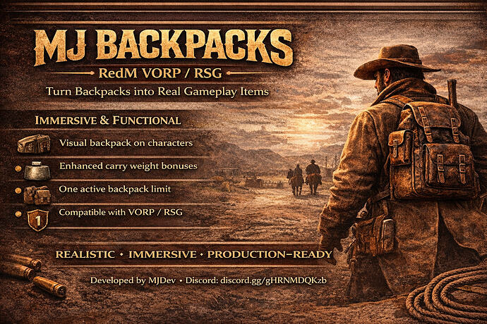 [PAID] MJ Backpacks | RedM VORP / RSG - RedM Releases - Cfx Forum