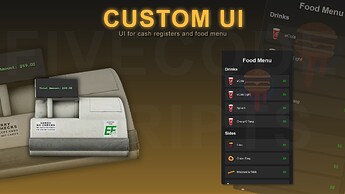 FiveM Burger Shot Job - Custom UI - cash registers and food menu