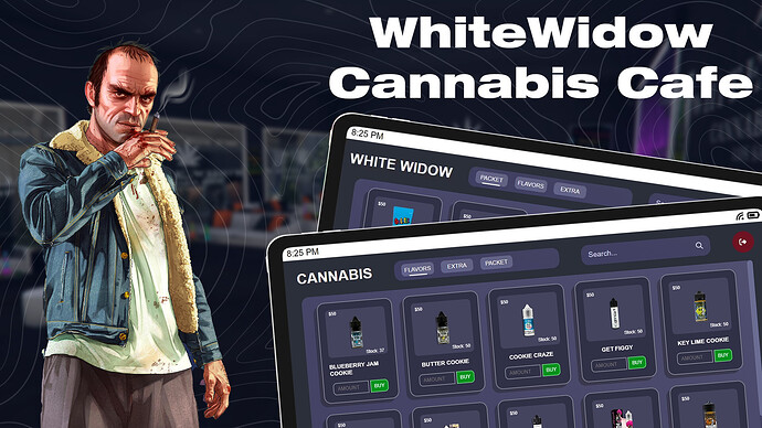 [Update] [ESX]/[QB] WhiteWidow & CANNABIS CAFE With Preparing + Stock +Cigar + Vape Thumbnail