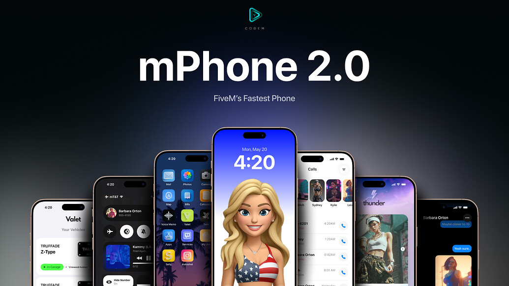 Codelens Phones CodeM Phone 2.0 (Most Advanced Ever) - mSeries - FiveM Releases - Cfx Forum