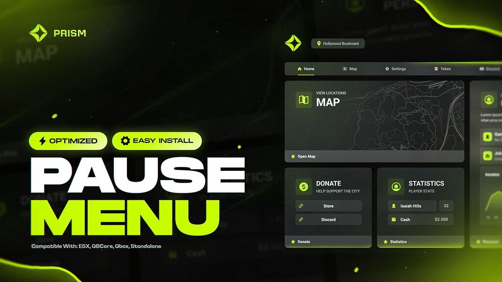 Prism Scripts – Prism Pause Menu - FiveM Releases - Cfx.re Community