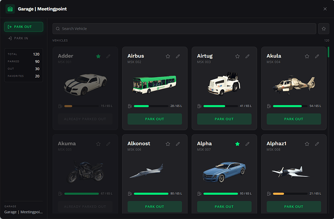 Garage UI