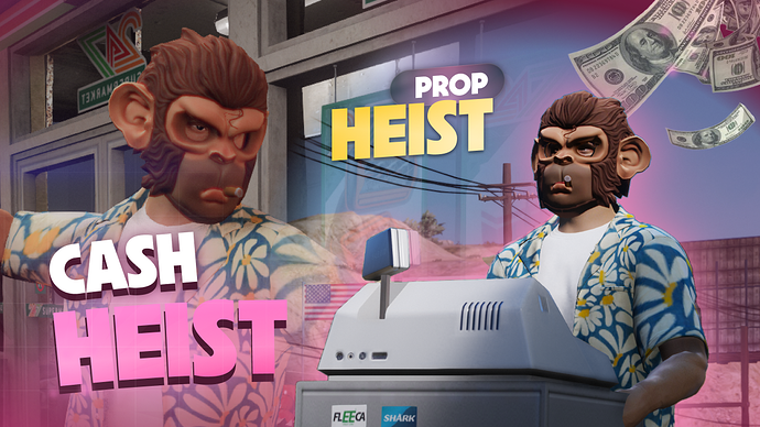 [PAID] [QB-CORE/ESX] PinkFrog cash register robbery with holding prop and tracking GPS for police, AI PED Voice Fivem, Experience System, and Cash Tracker Thumbnail