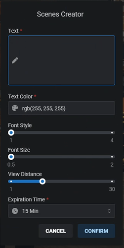 Creation Menu