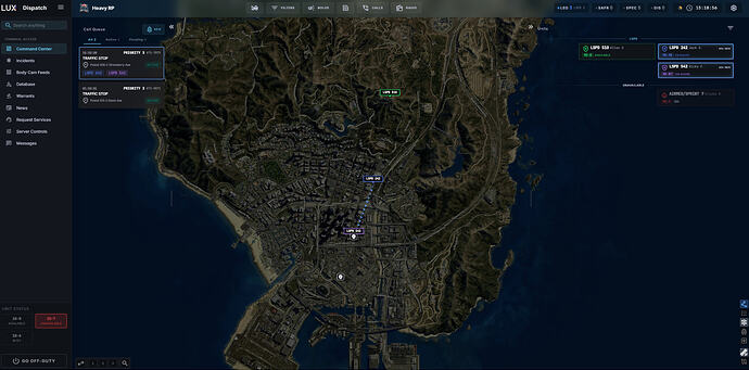 Fig. 14: Live Map with unit routing in progress