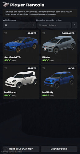 Vehicle Rental System [Qbox, QBcore, ESX]