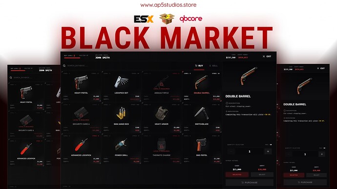 black market red theme