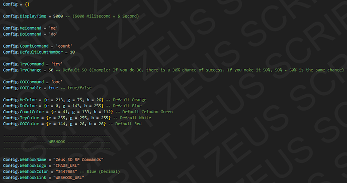 Zeus_3D_RP_Commands Config.lua SS