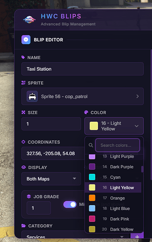 📣 HWC Blip Creator V2 [FREE][Qb][ESX] 2
