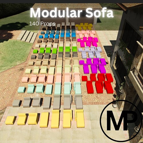 [UPDATED] Modular Sofa Pack | 140 Props thumbnail 6