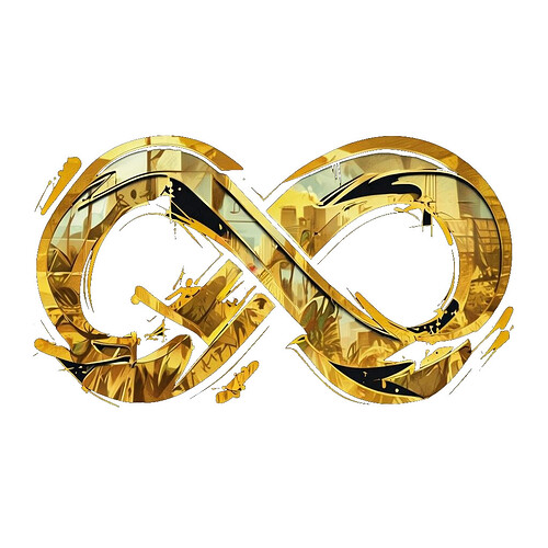Graffiti Style Golden Infinity Symbol Against Black Background (1)