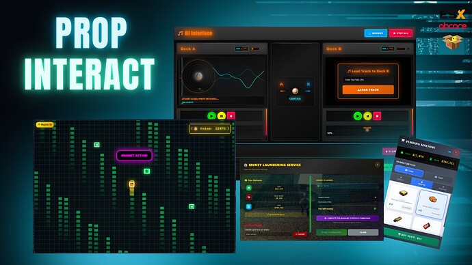 Prop Interact [ESX/QB] – The Best Interaction System for FiveM Prop Creator DLC || DJ, CASINO, SLOT MACHINE, DRY MONEY, ARCADE, TELESCOPE AND MUCH MORE Thumbnail