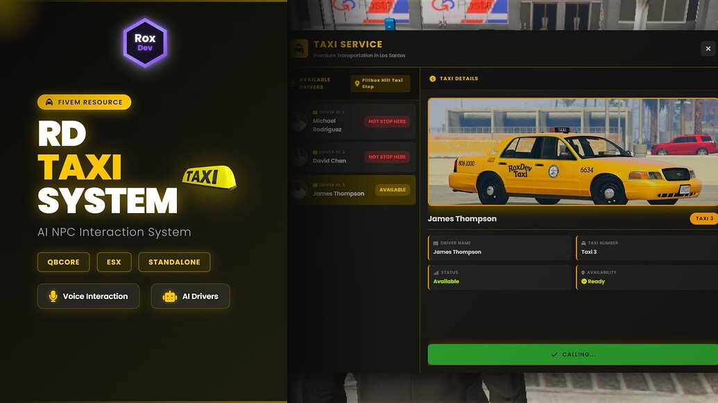 RD Taxi V1.0 - 高级 AI NPC 出租车服务系统