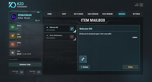 [PAID] [ESX/QB/QBX/STANDALONE] kzo_pausemenu | Donate Shop, BattlePass, DailyReward, Case Opening, GiftCode,... All In One | Advanced PauseMenu | 5 in 1 thumbnail 8