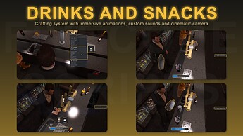 FiveM Tequi La La Job - Drinks And Snacks - Crafting system with immersive animations, custom sounds and cinematic camera