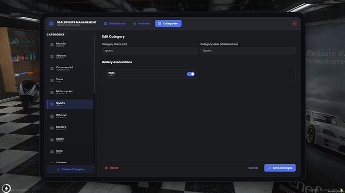 Admin Category Control