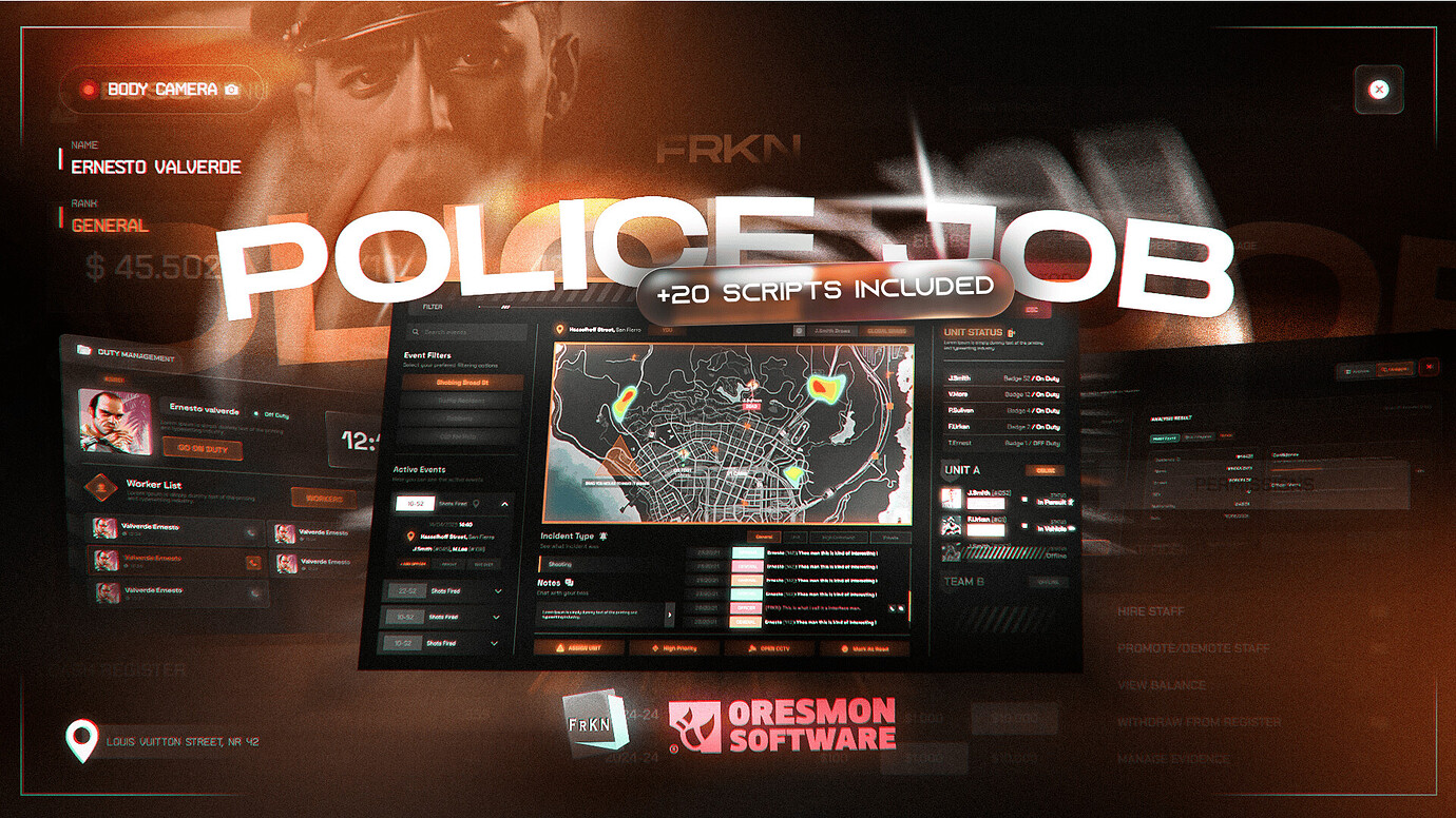 FRKN POLICE JOB ALL IN ONE | +15 SCRIPTS INCLUDED (Dispatch , Radio ...