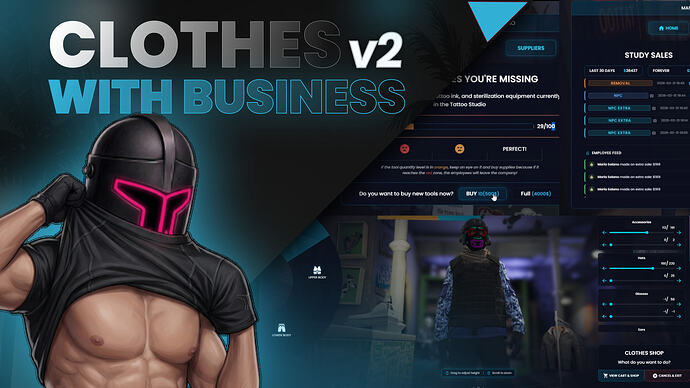 Sleek Clothing Store V2 | Business System, NPC Employees, Outfit Sharing, Uniforms & Modern UI