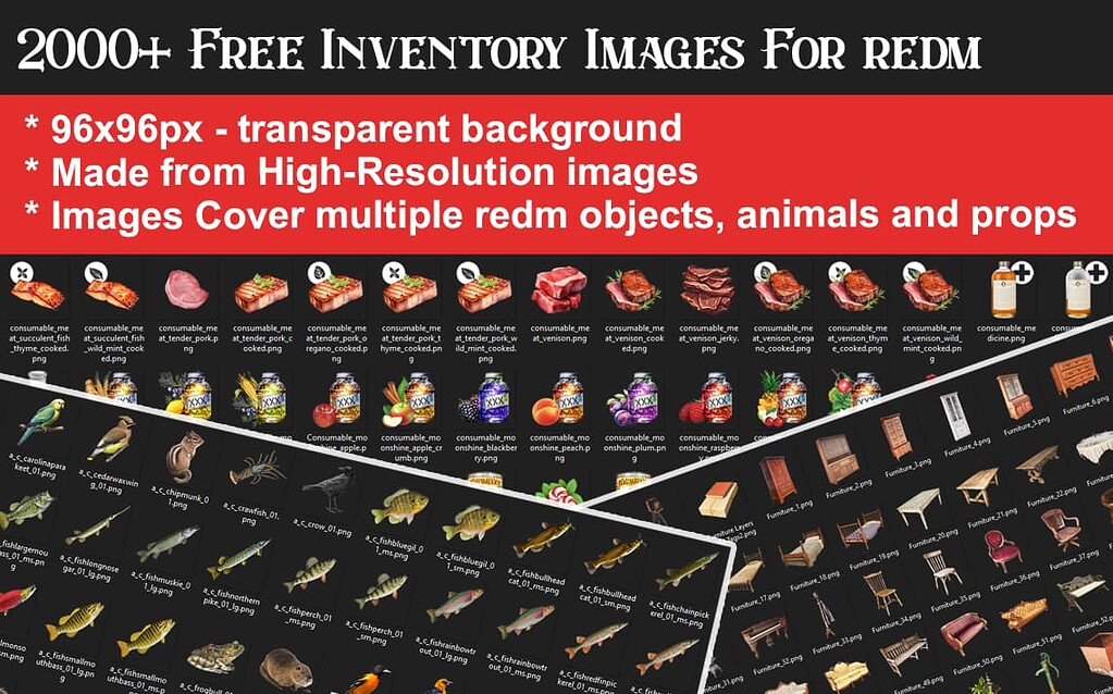 [FREE] 3K+ RedM Optimized Inventory Images [updated frequently] - RedM ...