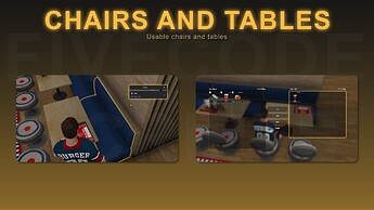 FiveM Burger Shot Job - Chairs and tables - Usable chairs and tables