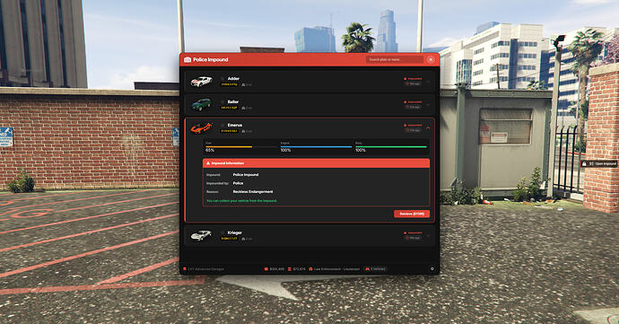 Advanced garage system with private, job, gang &amp; impound support [esx] [qb] [qbx] 6