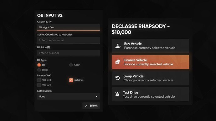 QB Menu/Input Overhaul [QBCore] | Midnight Menu Package V2 thumbnail 2