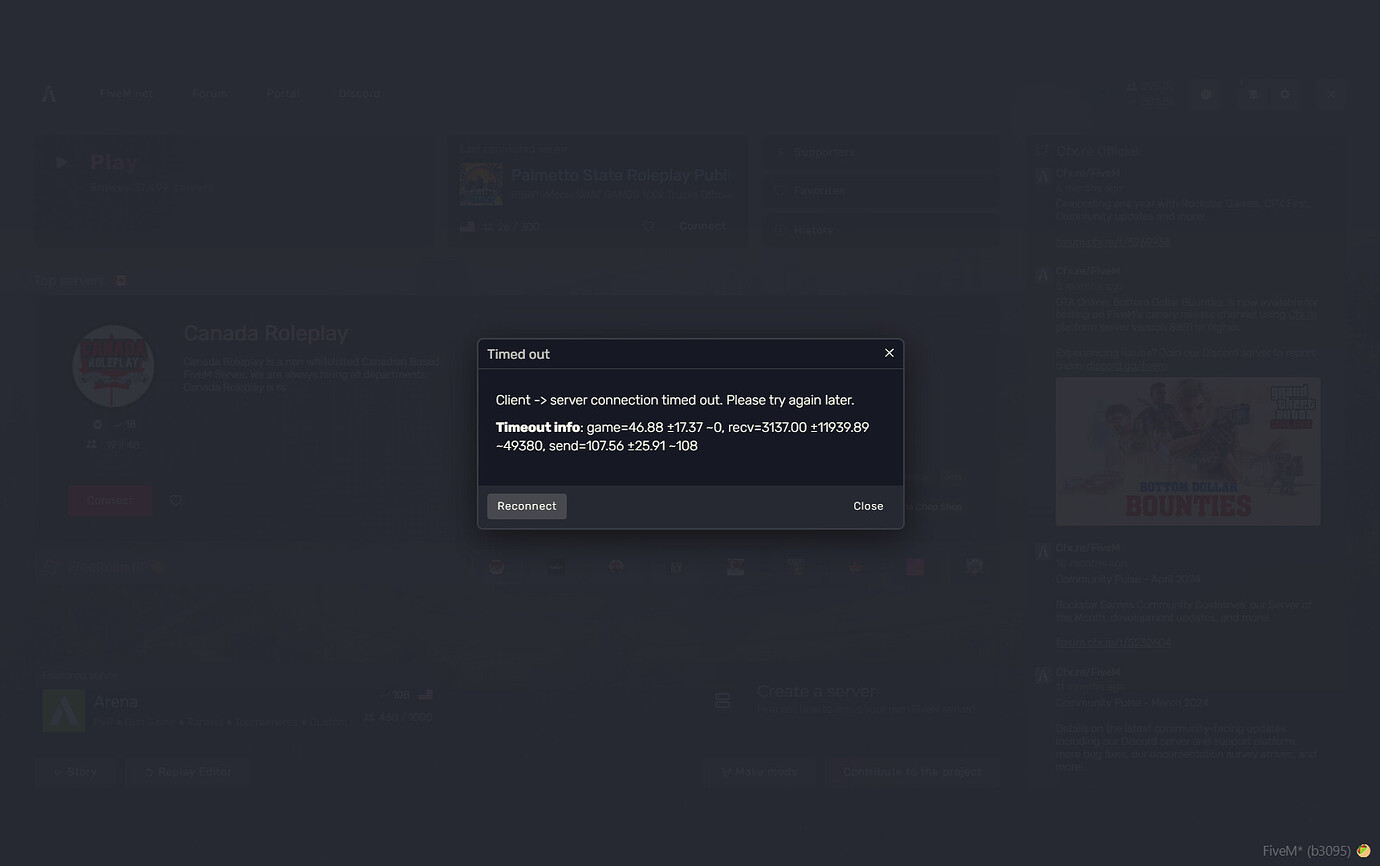 Unable to load into any server - FiveM Client Support - Cfx.re Community