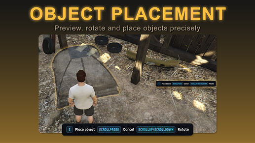 FiveM Camping Script - OBJECT PLACEMENT - Preview, rotate and place objects precisely