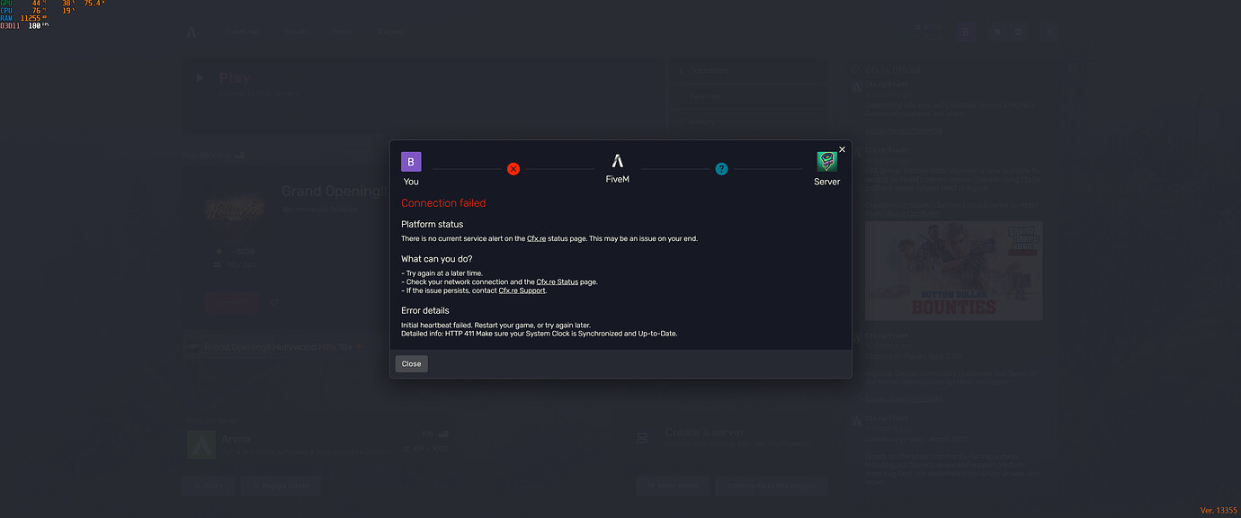 Can't connect to a server - FiveM Client Support - Cfx Forum