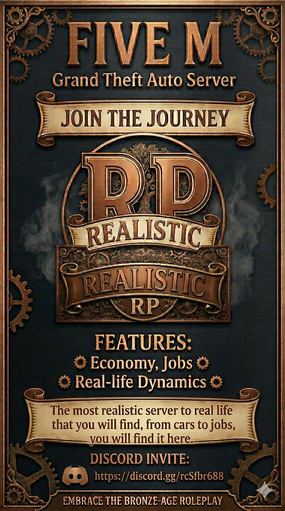 Realistic RP | High-End Immersion | Fresh Start - Server Bazaar - Cfx ...