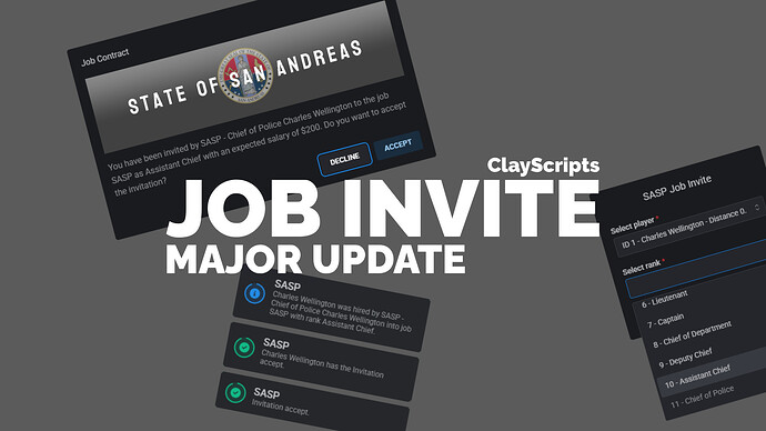 Job Invite [ESX] - [OPENSOURCE] - Major Update! 🚀 Thumbnail