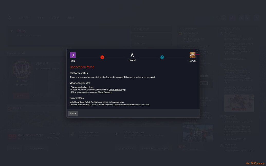 I can't seem to log onto any server :( - FiveM Client Support - Cfx Forum