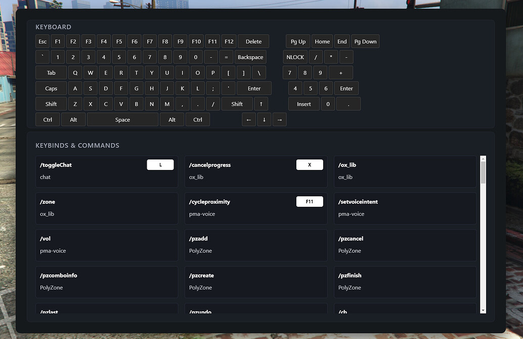UI with all keybinds & commands - Automatic - FiveM Releases - Cfx Forum