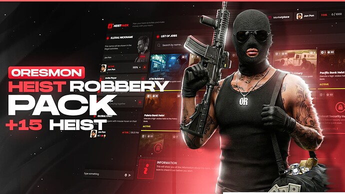 FiveM Multiplayer Heist & Robbery Pack Scripts (15+ Robberies) Thumbnail