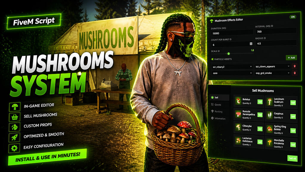 [PAID] Advanced Mushrooms System [ESX/QBCORE/QBOX]