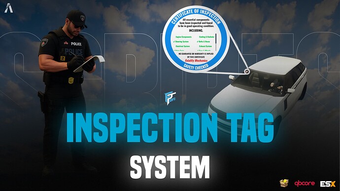 [Release] [ESX / QB / OX] Inspection Tag System | Mechanic Dashboard Tags, Part Checks, View & Remove Thumbnail